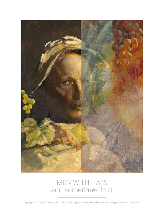 A Most Confessionary Moment ~ from the "Men with Hats (and sometimes fruit)" poster series