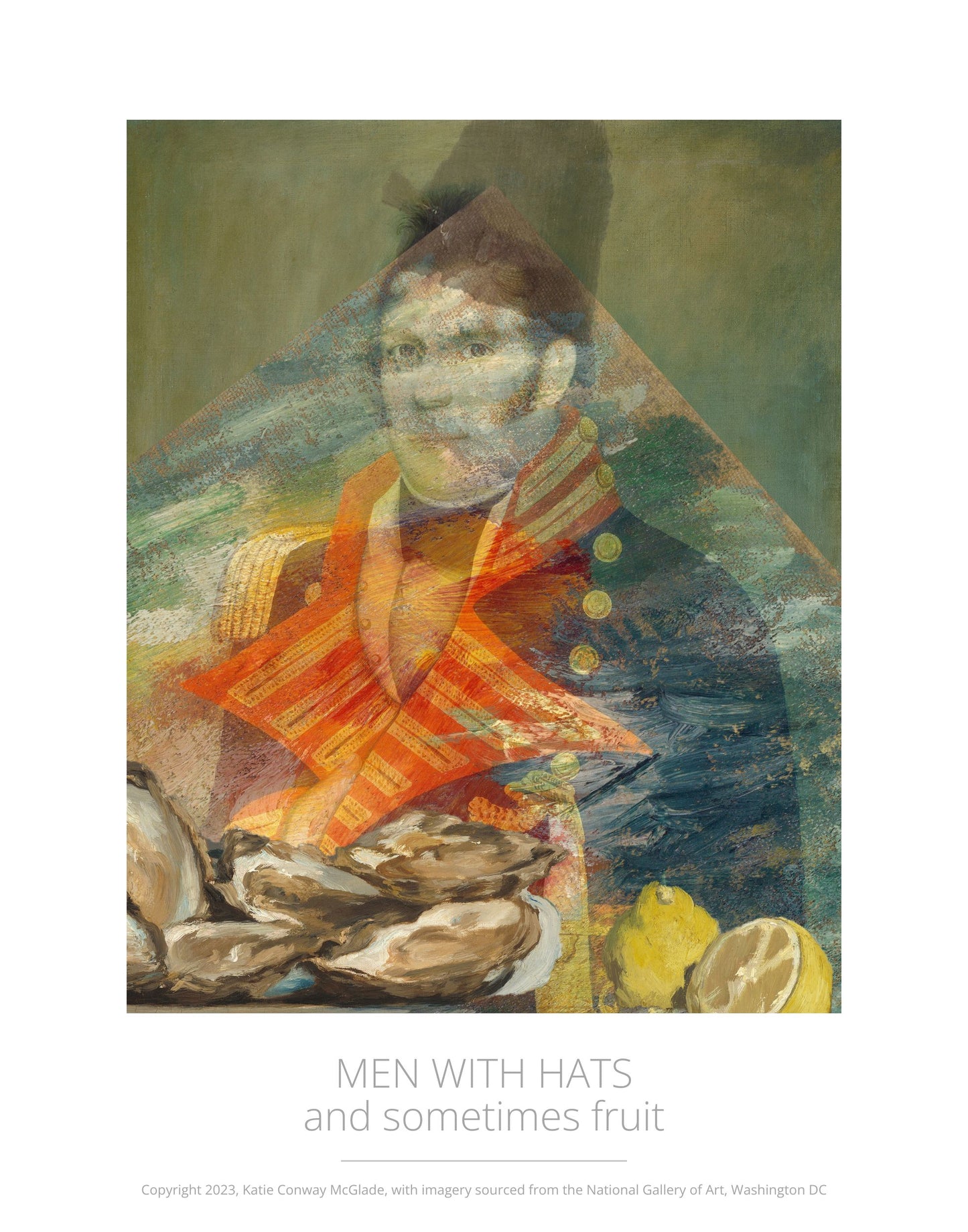 Senior Officer after Oysters ~ from the "Men with Hats (and sometimes fruit)" poster series