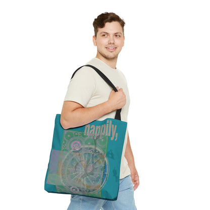 Large Tote Bag - Happily + Thankfully