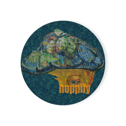 Cork Back Coaster - Hoppily