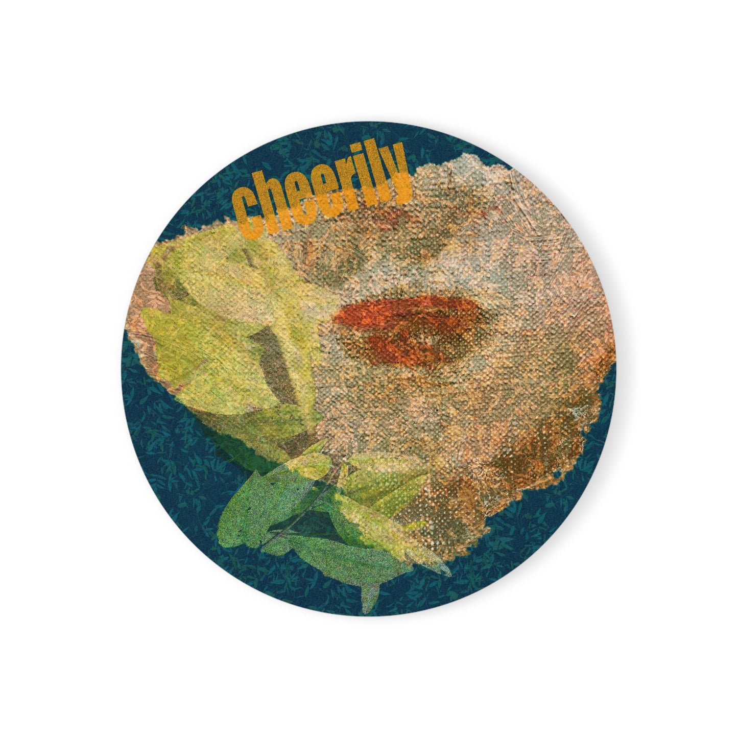 Cork Back Coaster - Cheerily