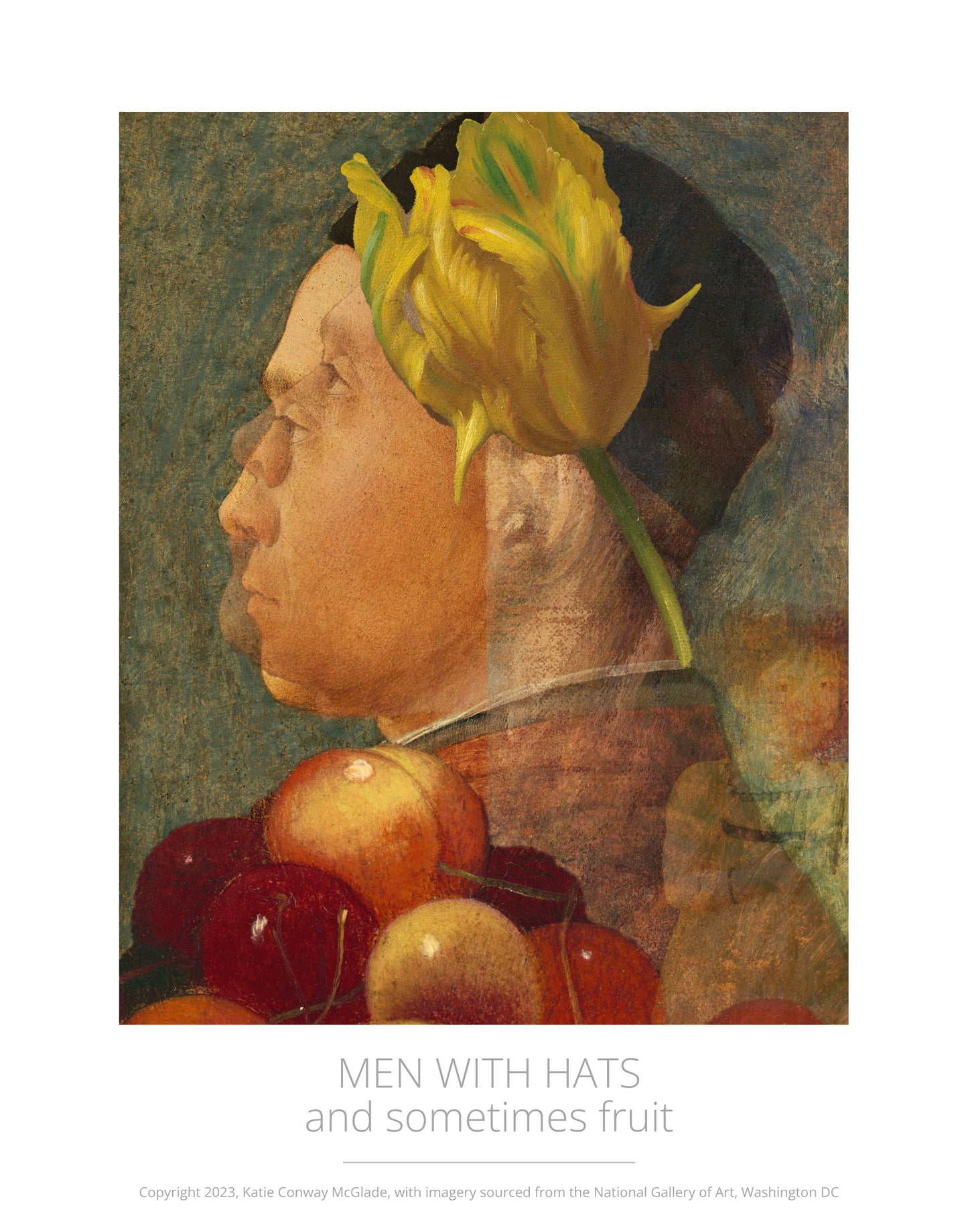 Man Contemplates the Multiverse ~ from the "Men with Hats (and sometimes fruit)" poster series