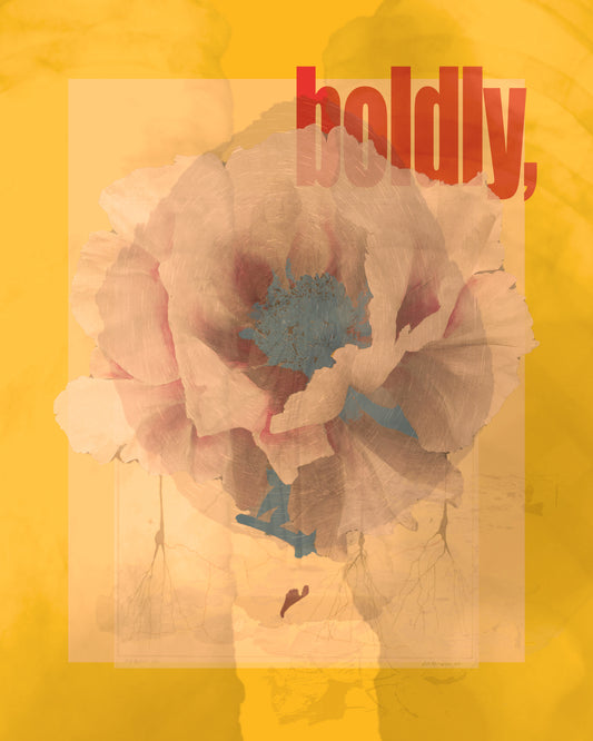 Boldly, a greeting card (5x7in)